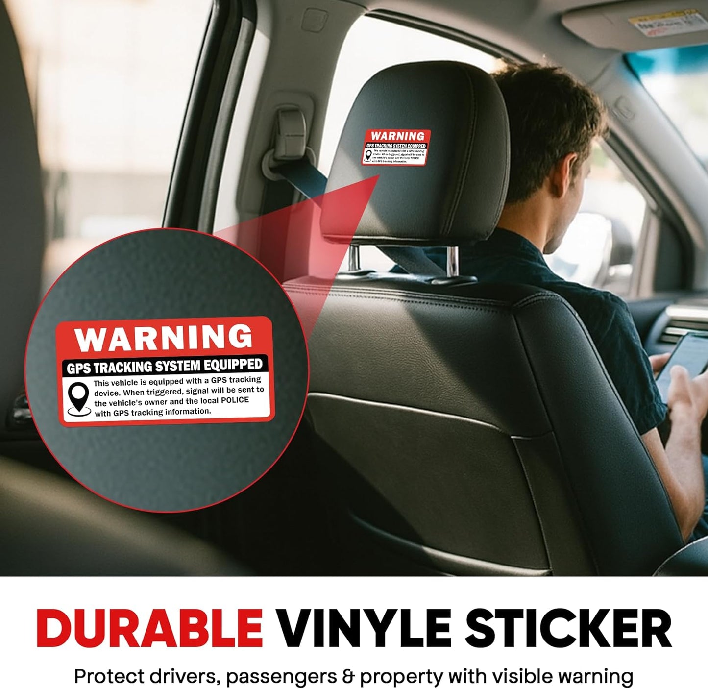 Sticky Expressions (8 3" 1.5" GPS Tracking Sticker For Car Pcs), Size by - Strong Adhesive, Durable, Waterproof, UV