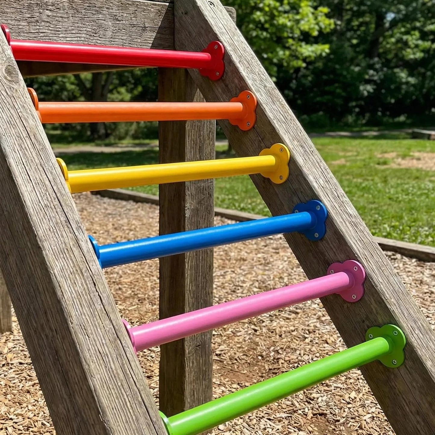 BiJun 16.5 inch Monkey Bars Kit for Backyard Outdoor Indoor Ladder Rungs Monkey Bars Freestanding(6 Colors,6 Pack