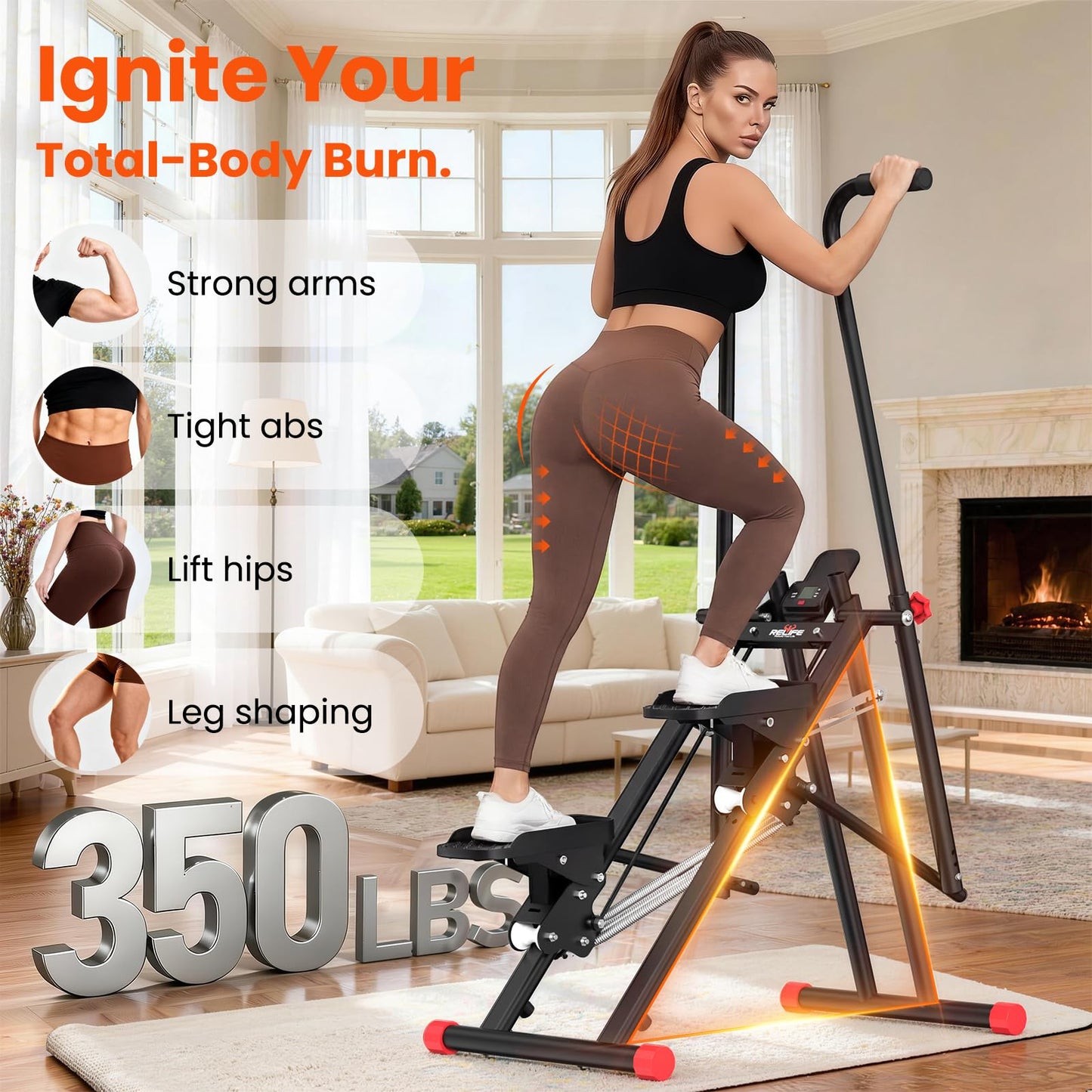 RELIFE REBUILD YOUR LIFE Stair Stepper for Home Exercise,New Version Stair Climber with Adjustable Resistance, Vertical Climber Cardio Exercise Machine for Full Body Workout, Extended Step Range