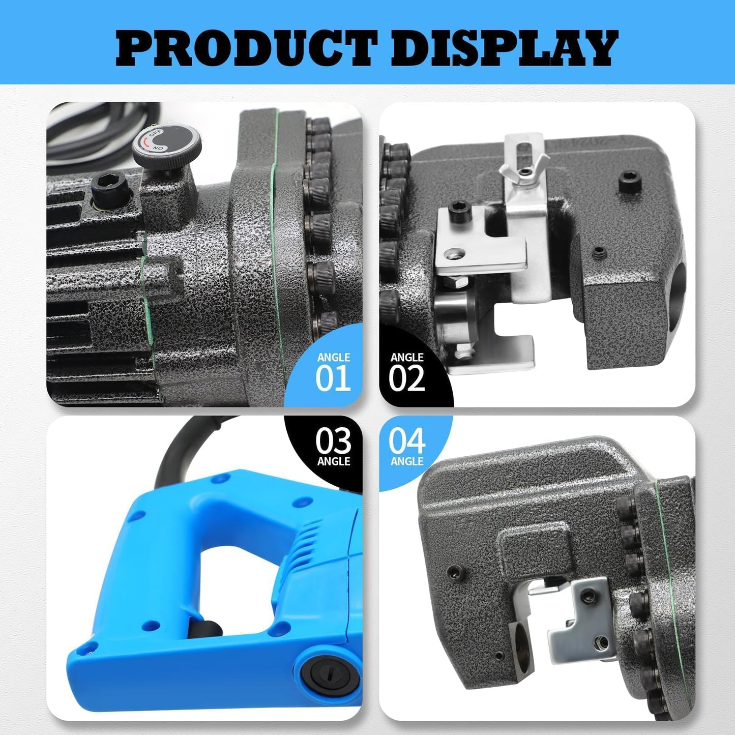Jecoupoon 1200W 110V Electric Hydraulic Hole Punch Hydraulic Hole Punching Tool Metal Punch Compatible with Steel Copper Aluminum Iron Alloy (Upgrade Version)