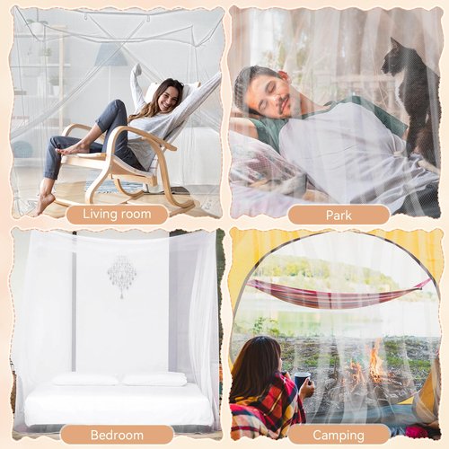 COZFUR Mosquito Net for Bed Mosquiteros Cameros para Cuba One Side Opening White Bed Canopy Netting for Bedroom Camping Outdoor Travel (L75 X W35 X H63 Inch)