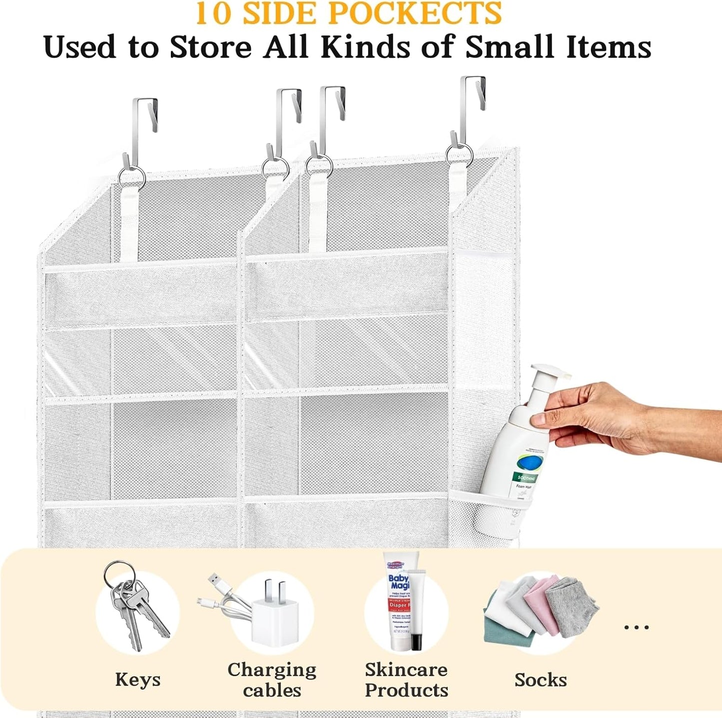 Over The Door Organizer - Extra Large 5-Tier Storage Solution | 10 Compartments for Toys, Shoes & More