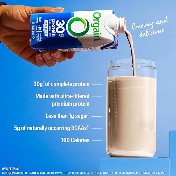 Orgain 30g High Protein Shake, Dairy Isolate Milk Protein, Fruity Cereal, 5g BCAAs, <1g Sugar Per Serving, Meal Replacement, Ready to Drink, Keto Friendly, Gluten-Free 11 Fl Oz (Pack of 12)