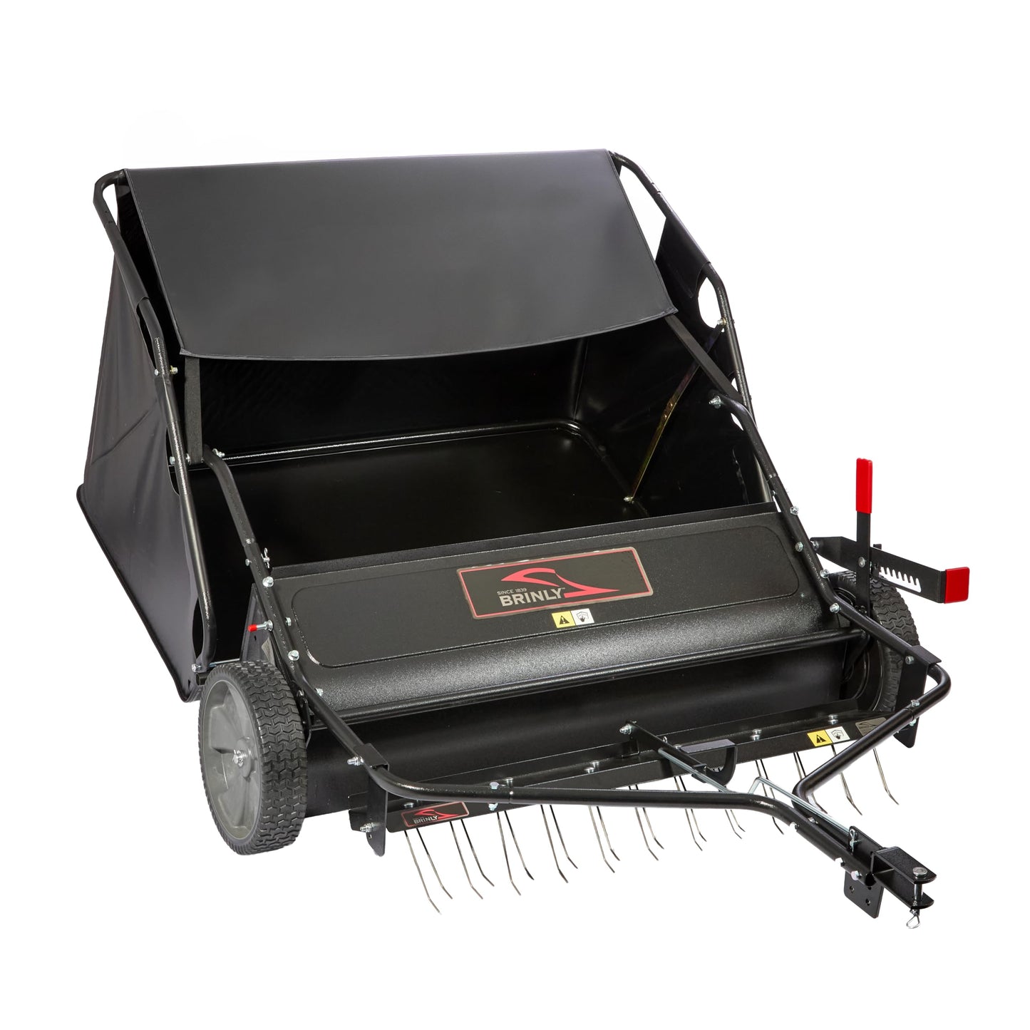 Brinly 42" Tow-Behind Combo Lawn Sweeper with Dethatcher and Hamper Windscreen
