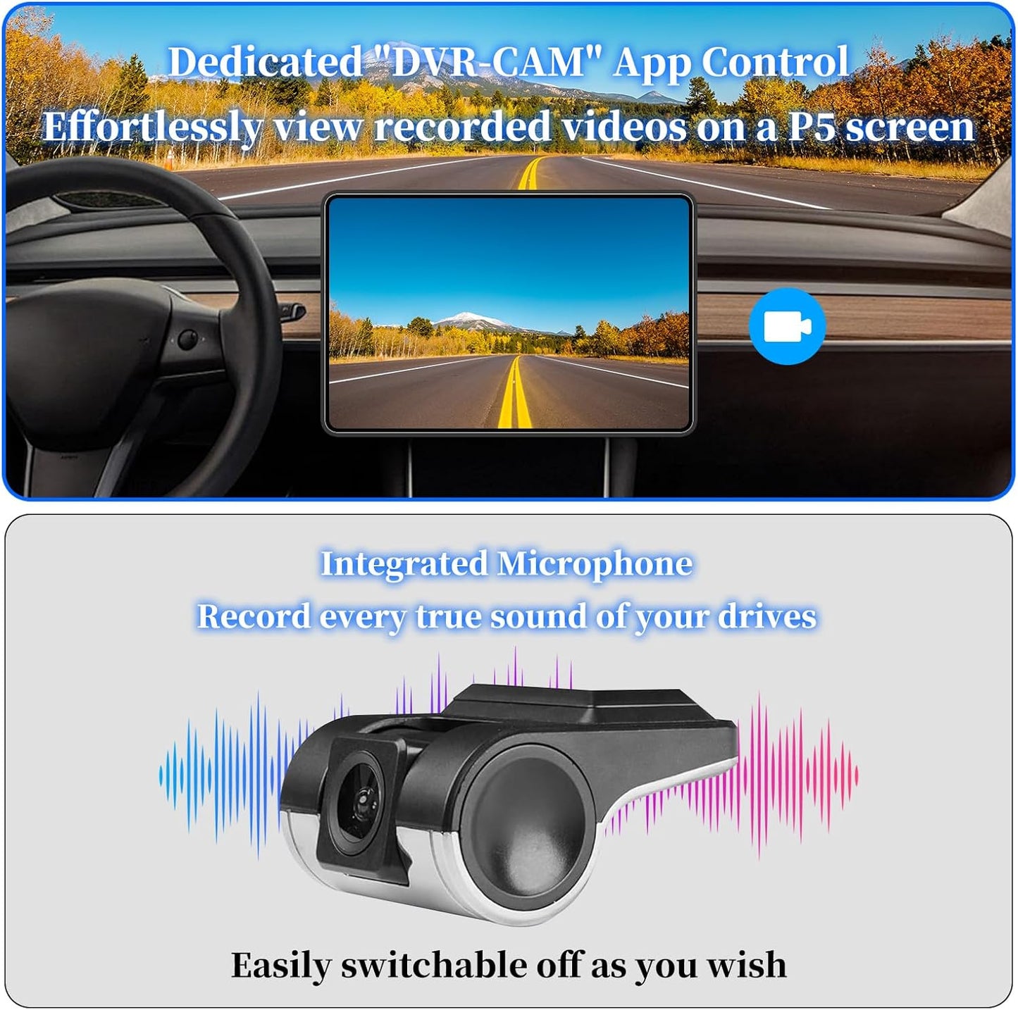 BINIZE 1080P Dash Camera, DVR Dual Car Driving Recorder with Loop Recording, Motion Detection, ADAS Distance Warning