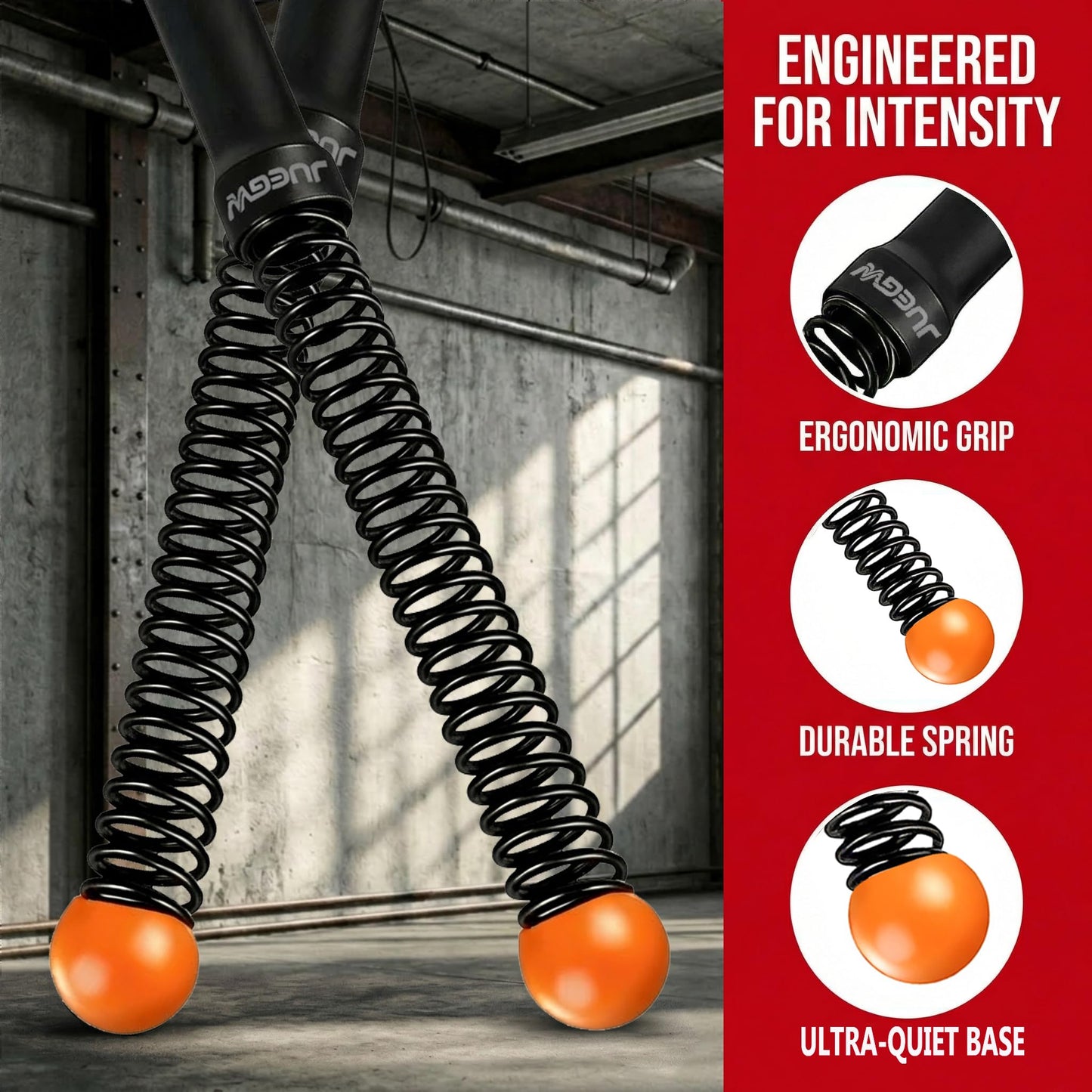Cordless Battle Ropes for Home Workout – Ropeless HIIT & Strength Training Kit with Hand Gripper & Wrist Wraps – Portable Full Body Fitness Equipment for Small Spaces