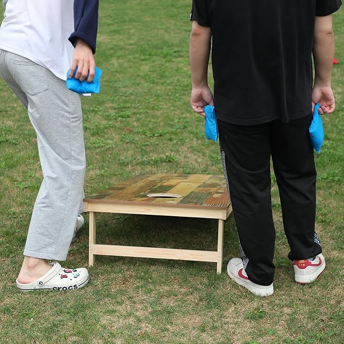 Solid Wood Premium Corn Hole Outdoor Game Set, 2 Regulation and Waterproof Cornhole Game Boards, with 8 Toss Bags, Perfect for Outdoor Indoor