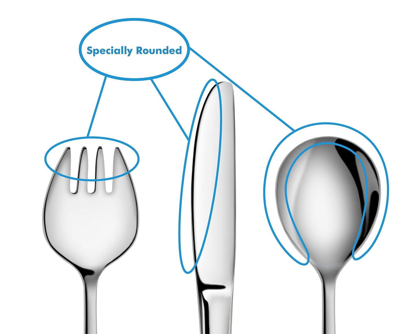 Artaste 56532 Rain 18/10 Stainless Steel 12-Piece Kids Flatware Set, Service for 4