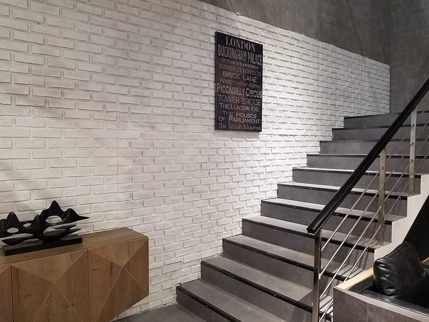 3D Brick Wall Panels Faux Bricks Tile for Church Wall, Dining Room, Office Room, Outdoor Stucco Walls, Siding to Cover The Chimney (NL, Matte White)