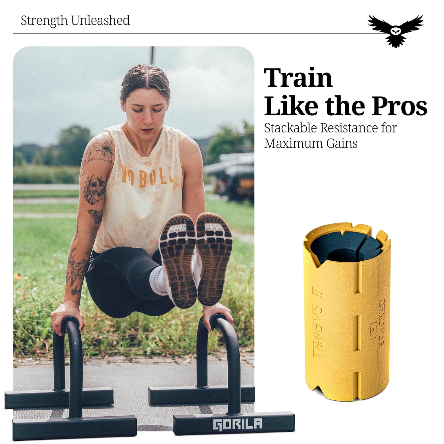 Tribus 2-in-1 Thick Grips for Dumbbells & Barbells (2.05" & 2.44”) — Thick Grips for Dumbbells Bars & Fitness Equipment — For Grip Strength & Arm Training, Non-Slip Heavy Duty Rubber
