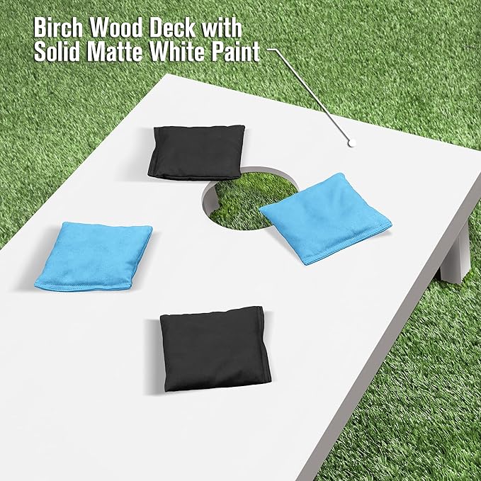 GoSports 4 ft x 2 ft Regulation Size Wooden Cornhole Boards Set - Includes Carrying Case and Over 100 Optional Bean Bag Colors