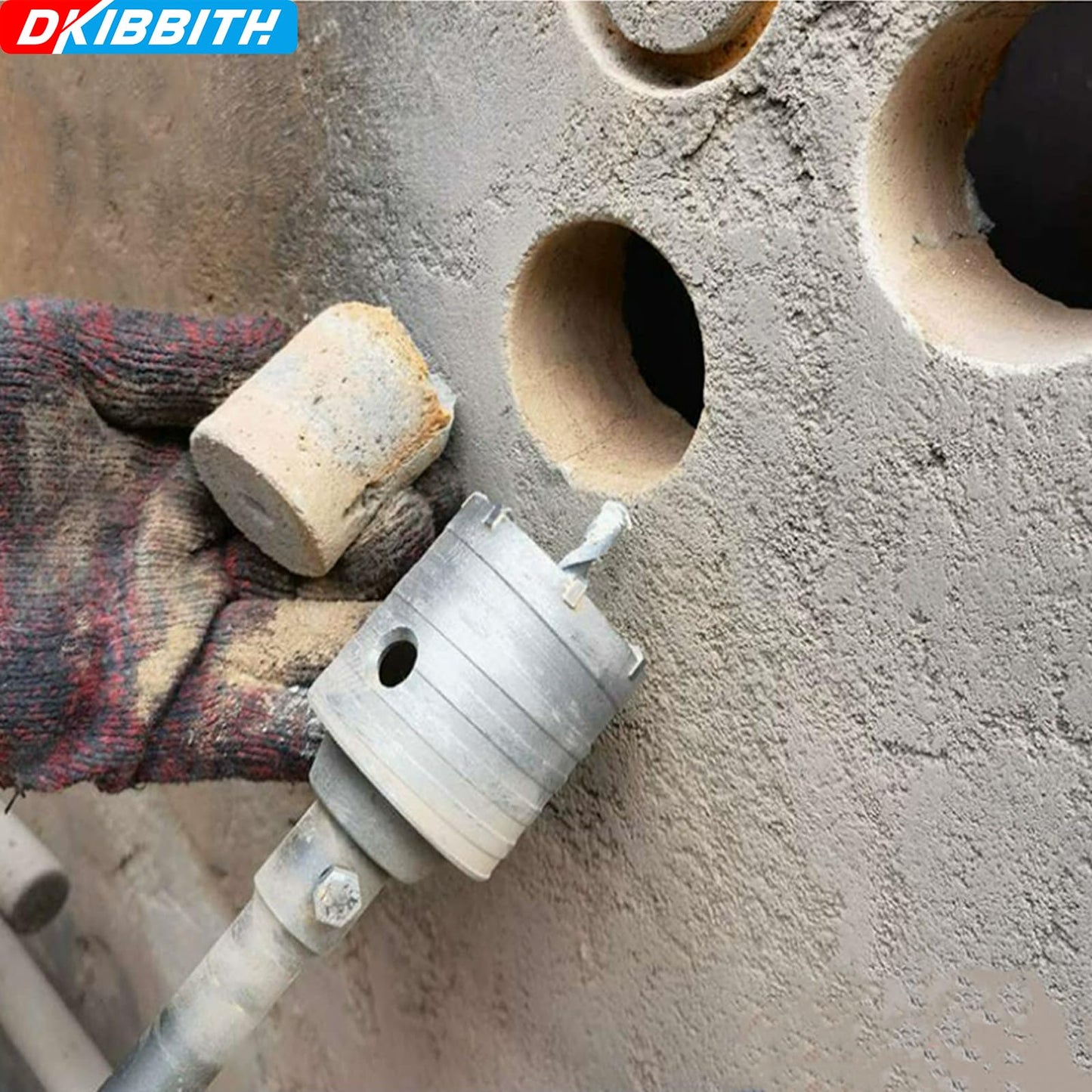 2" Concrete Hole Saw, 50mm Tungsten Steel Core Bit for Cinder Block, Brick, Rock, Plank Walls for Pipes or mini Split Lines, with SDS Plus Shank and 2 Center Positioning Drill Bits.
