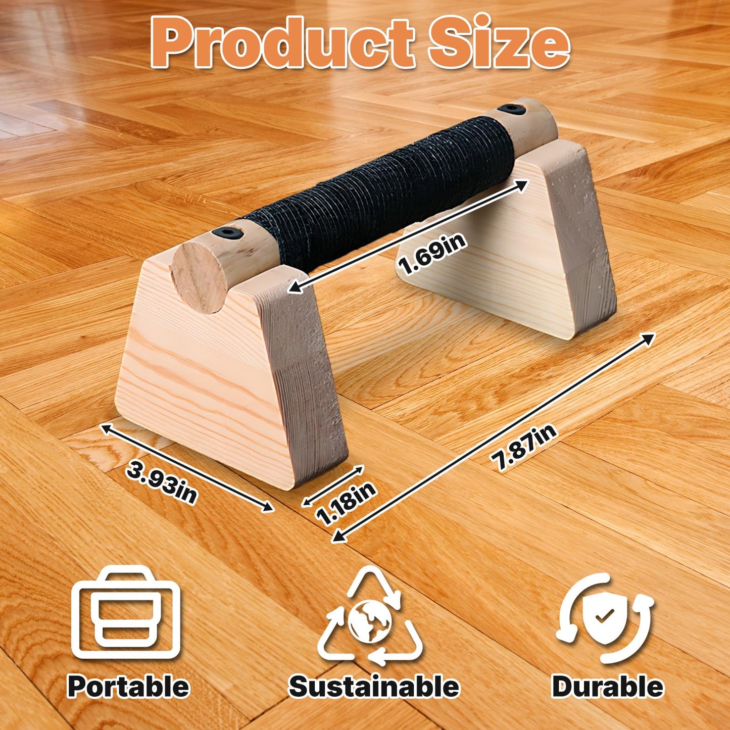 Parallettes Bars, 2 Pcs Wooden Calisthenics Equipment with Non-Slip Base for Handstand Training Push Up Bars Calisthenics Bar Joint-Friendly Beech Wood Calisthenics Equipment for Men