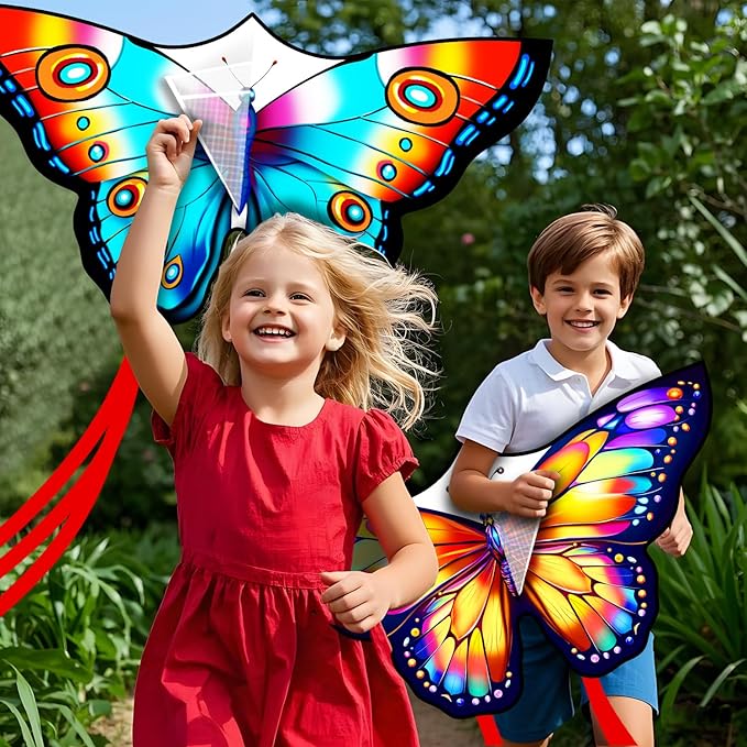 Xida Butterfly Kite for Kids & Adults, Easy to Fly, Ages 4-8, Large Kite with 300ft Handle, Perfect for Beach Trips