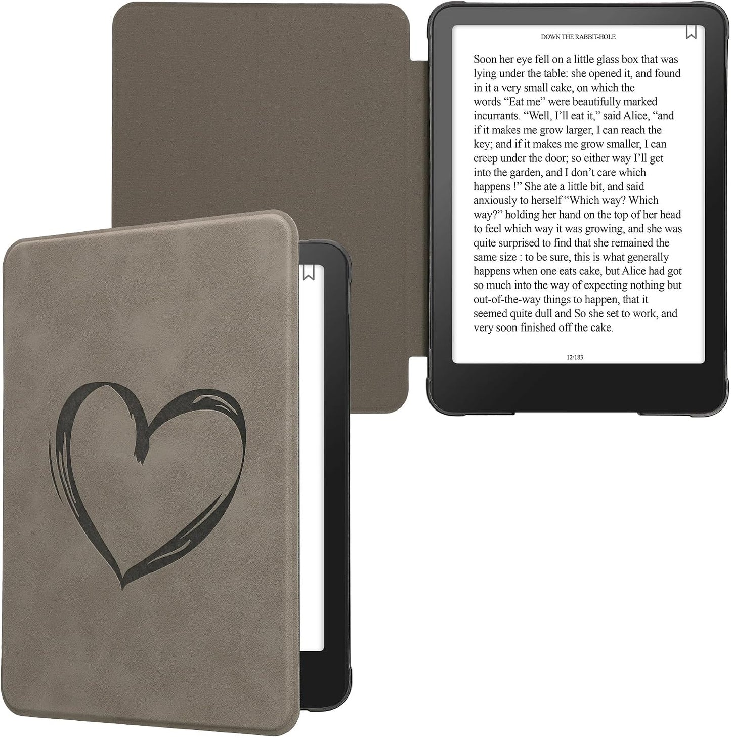 kwmobile (2024)/Colorsoft Cover Compatible with Amazon Kindle Paperwhite Cover - eReader Case - Brushed Heart Grey