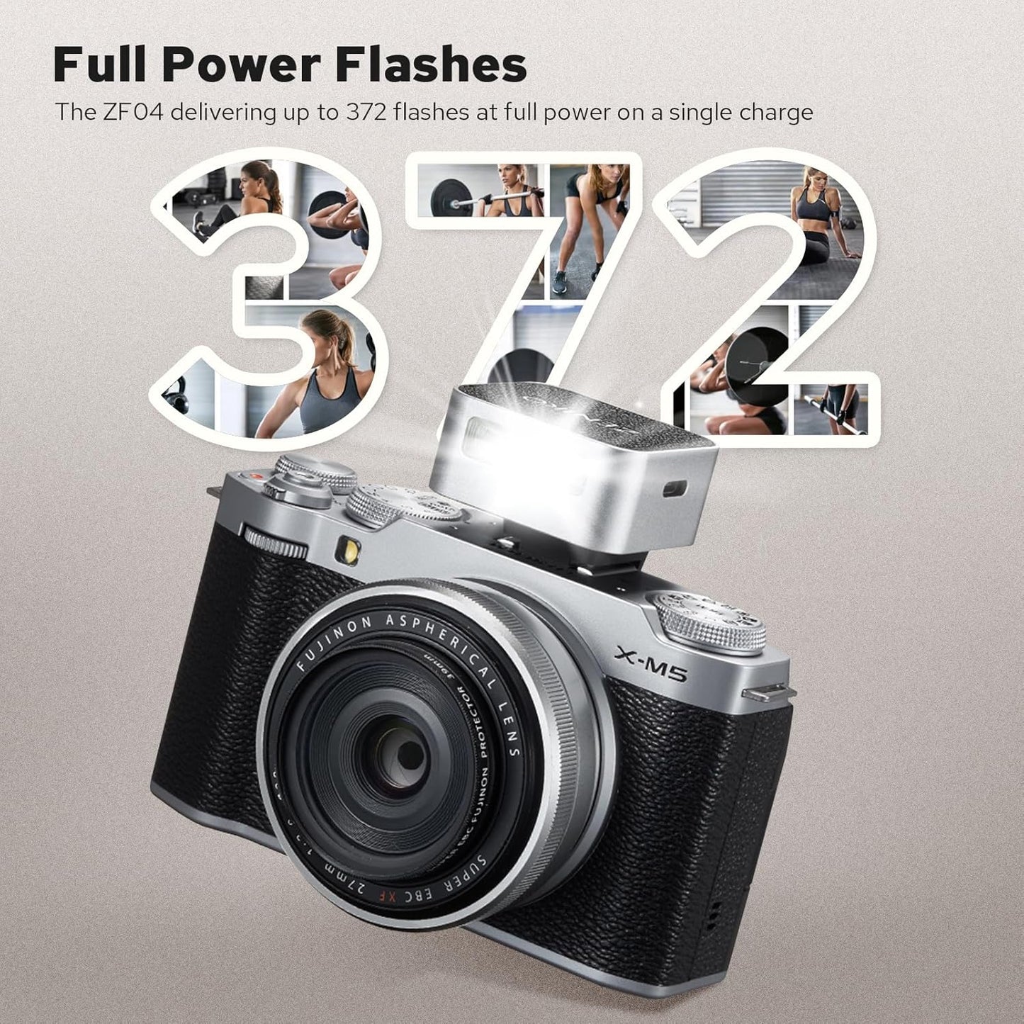 ZENIKO ZF04 6500K200K,372 Lightweight On-Camera Flash,Mini Flash Speedlite, CCT Full-Power Flash Light with Universal