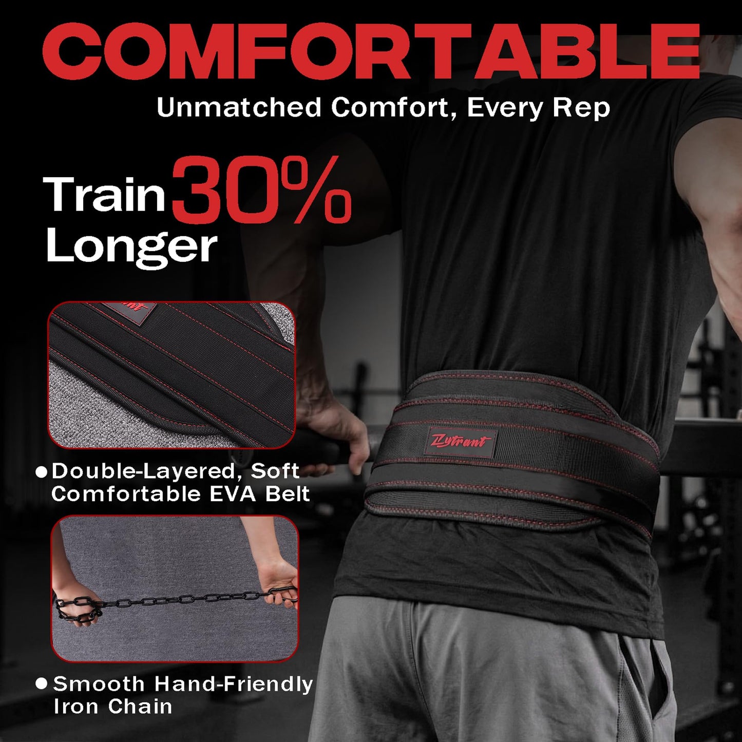 Weightlifting Dip Belt with Chain, Heavy Duty 550-650 lbs Capacity, for Dips and Pull-ups