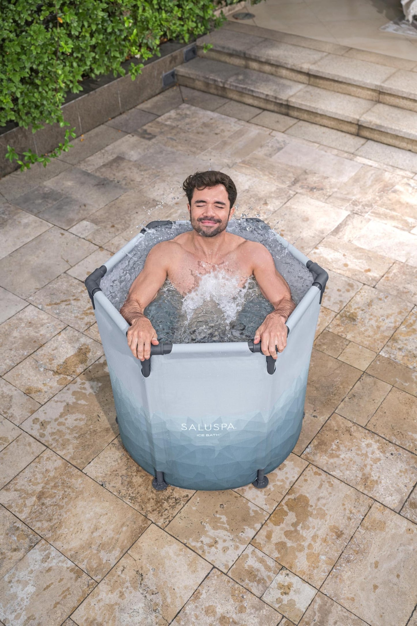 Bestway SaluSpa Glacial Dip Cold Plunge Recovery Ice Bath Pod 1-Person (35.5" x 31.5") | Round Cold Plunge Tub