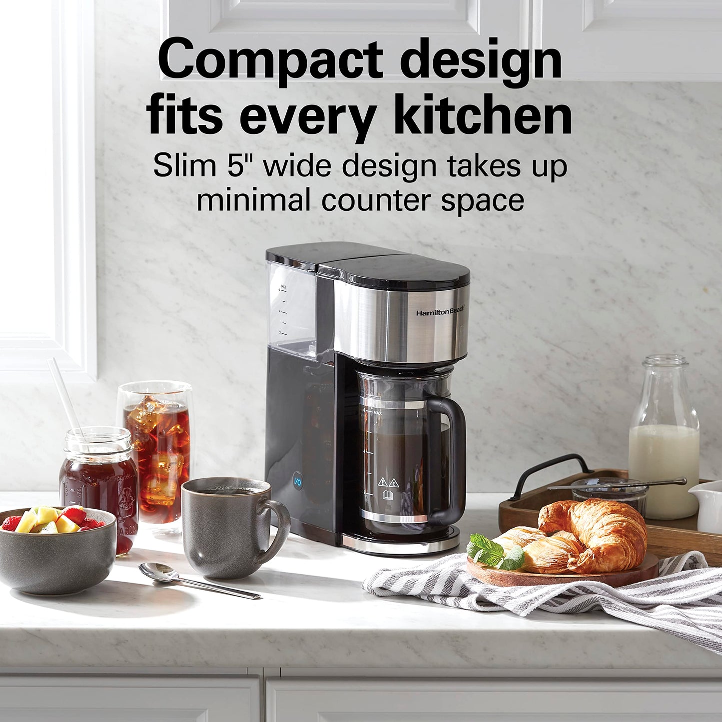 Hamilton Beach Home Barista 7-in-1 Small Coffee Maker with Seven Ways to Brew, 6 Cup Carafe, Drip, Single Serve, French Press, Pour Over, Cold Brew, Easy-Fill Reservoir, Black (46251)