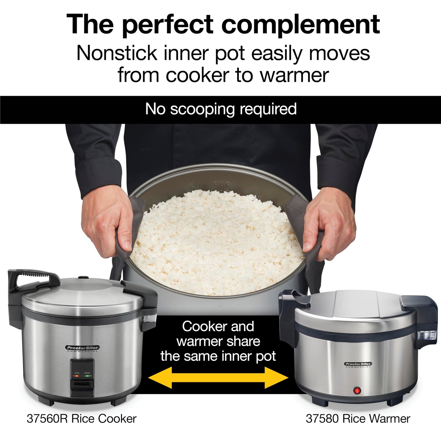 Proctor Silex Commercial 37580 Rice Warmer, Double-Wall Insulated, Maintain Food Safe Temperatures Up to 12 Hours, Conforms to NSF, Compatible with 37560R Rice Cooker