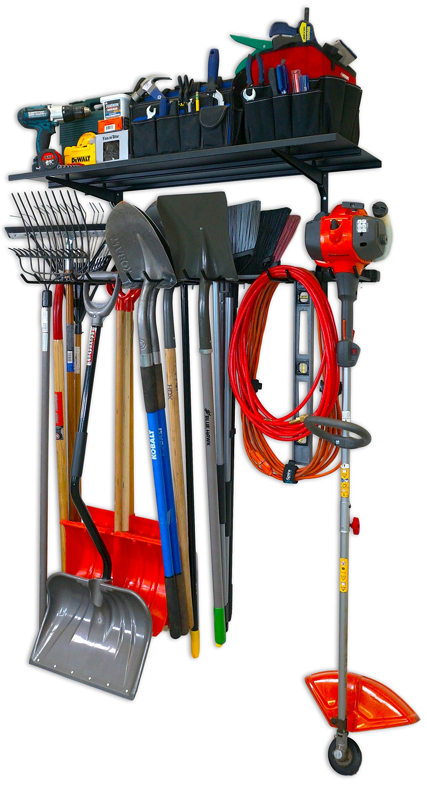 StoreYourBoard Tool Max Garage Storage Rack Shelf – Adjustable Wall Mount Garage Tool Organizer, Heavy Duty Steel Tool Rack with Shelf, Holds up to 300 lbs