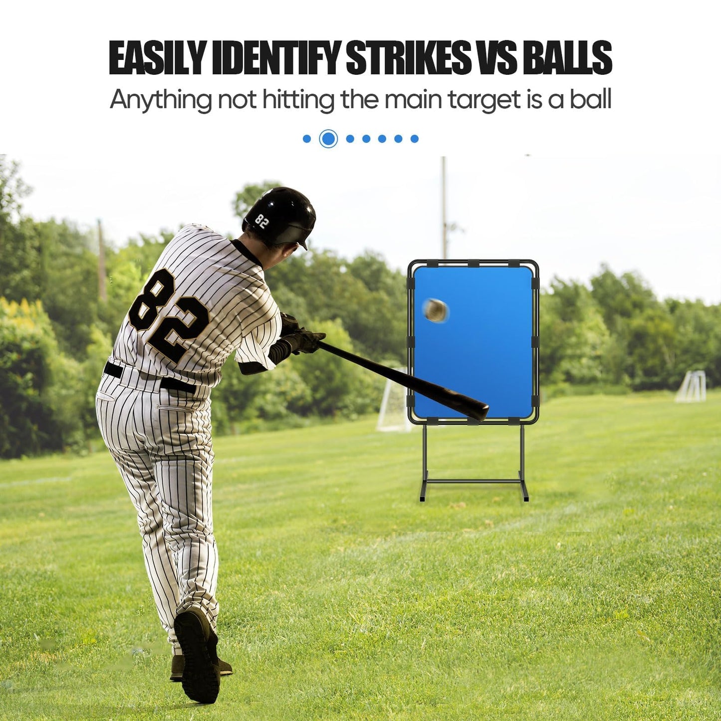 Baseball Strike Zone Target for Plastic Balls, Pitching Training Strike Zone, Height Adjustable, Ideal for Balls Training, Suitable for Indoors & Outdoors Various Occasions, Blue