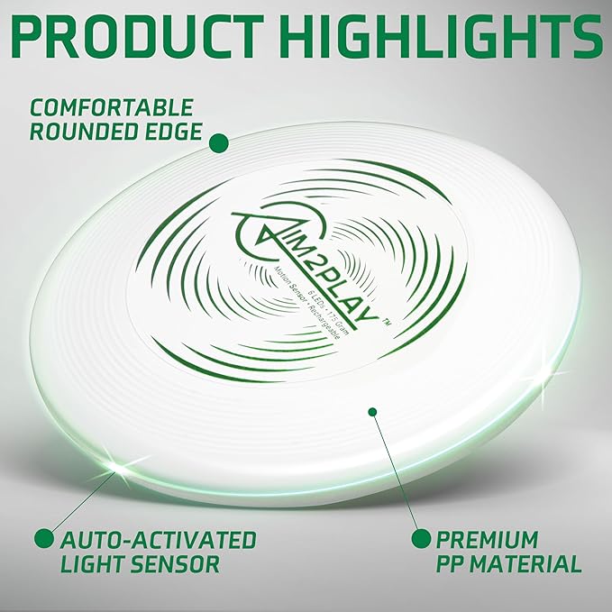 Glow in The Dark Flying Discs, Light Up | Sports Unique Gift, Professional Long & Precise Flights Very Bright