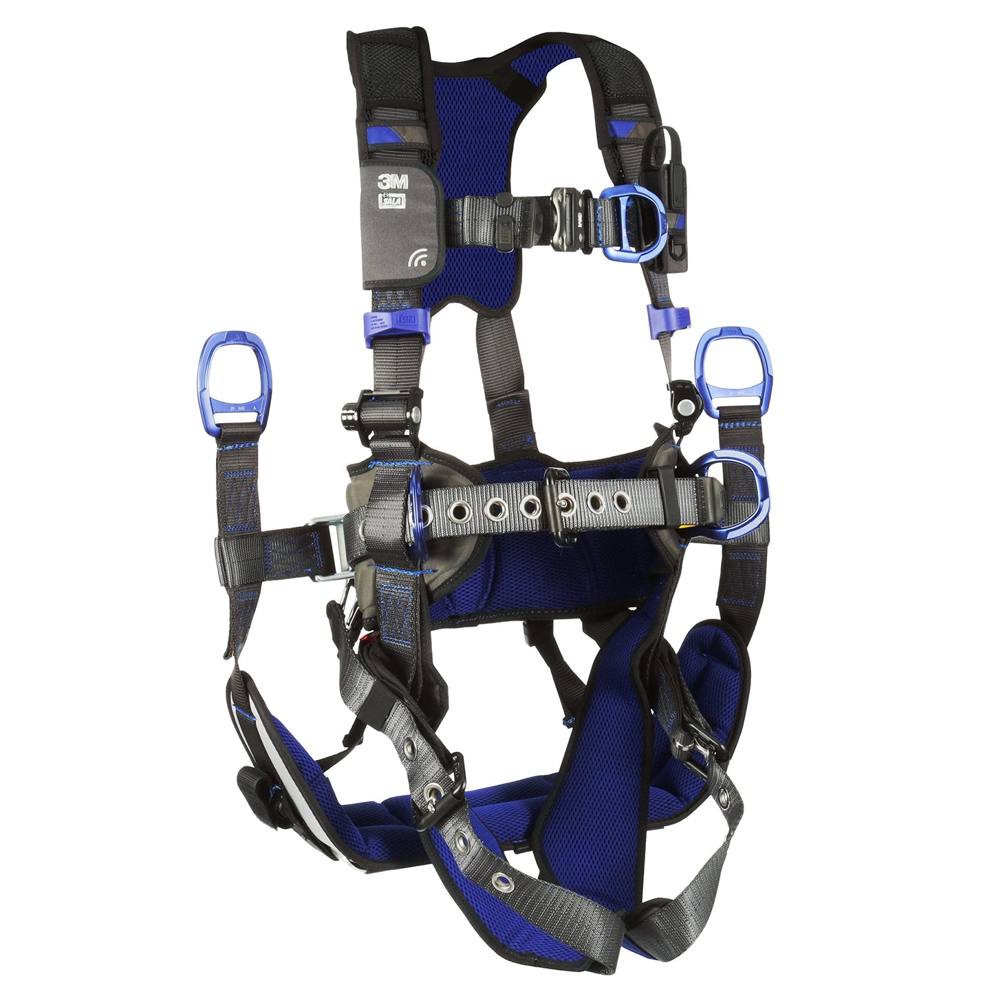 3M 1113376 DBI-SALA ExoFit X300 Telecommunications Tower Suspension Safety Harness, 4 D-Ring Connections, Lightweight Rigid Aluminum Seat, Tongue Leg Buckle, Back and Leg Padding, SRL Adapter, Medium