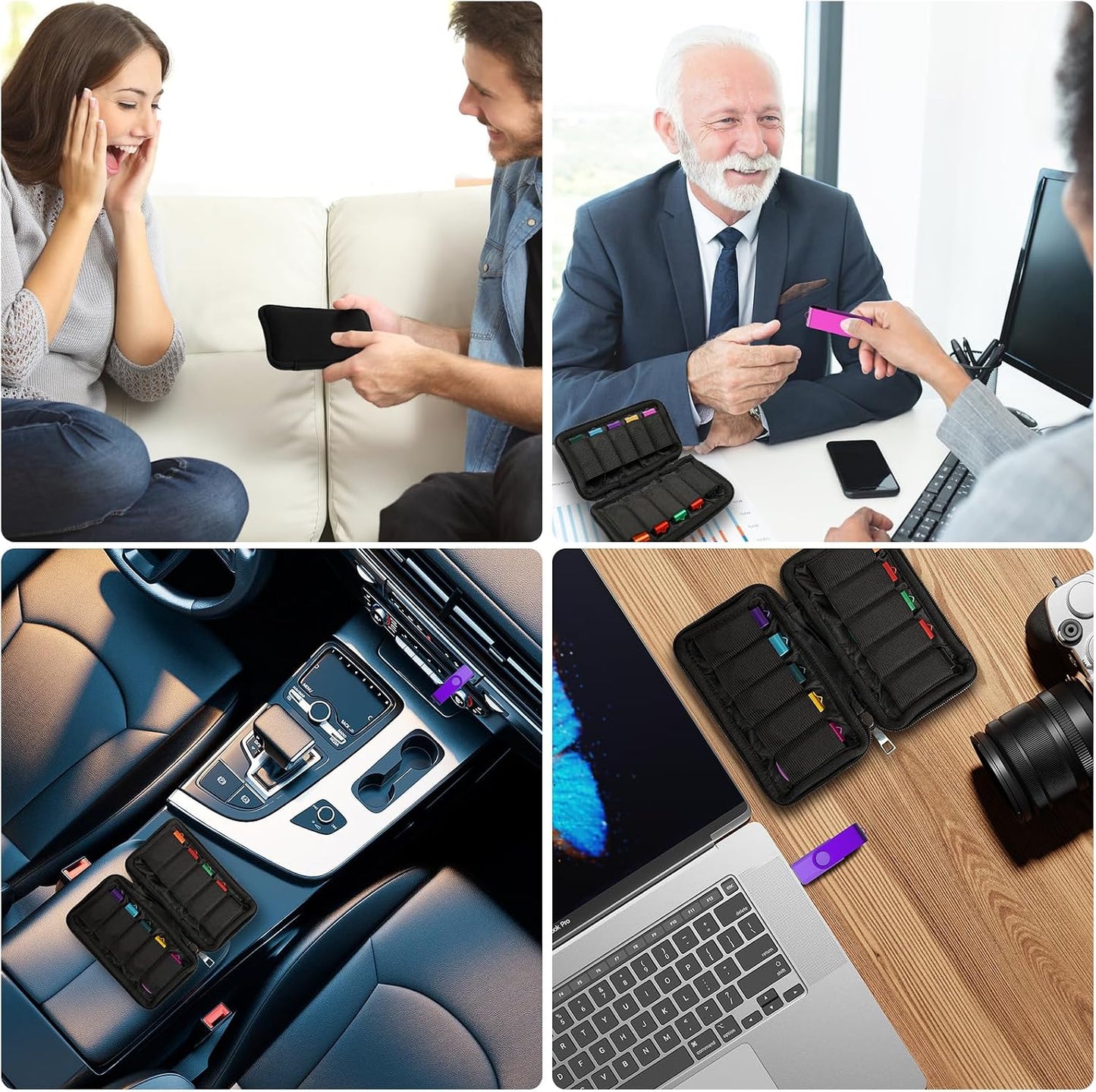 10 Flash Drive Case, USB Drive Holder, Storage Bag for Thumb Drive, Light Weight and Easy to Put into Handbag, Protect