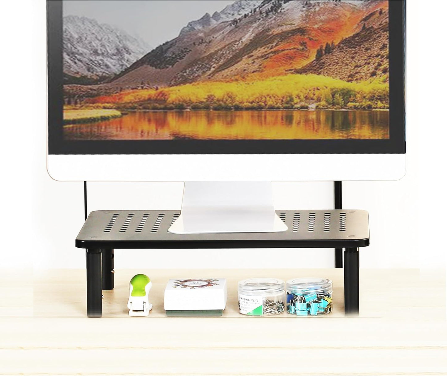 VONDETYR (1 Piece)(14.5" Lx9.3 Monitor Stand for Desk Monitor Riser, Adjustable Laptop Riser, Desk Organizer Desktop
