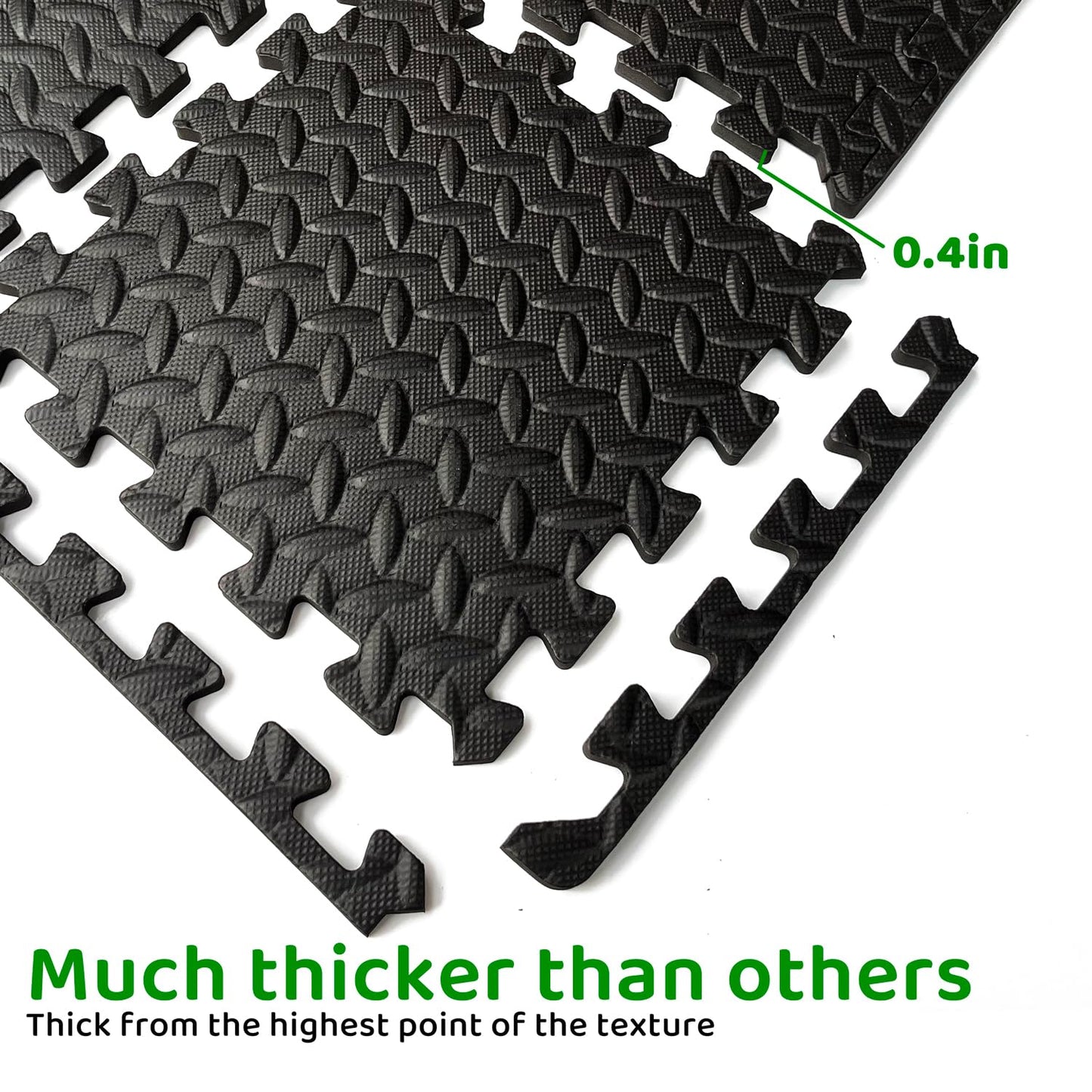 3x6 Feet Interlocking Foam Floor Mats (18-Pack) - 0.4"（10mm Thick Gym Mats for Home Workouts, Exercise & Play - Puzzle Tiles for Home Gym, Yoga, Kids Area.
