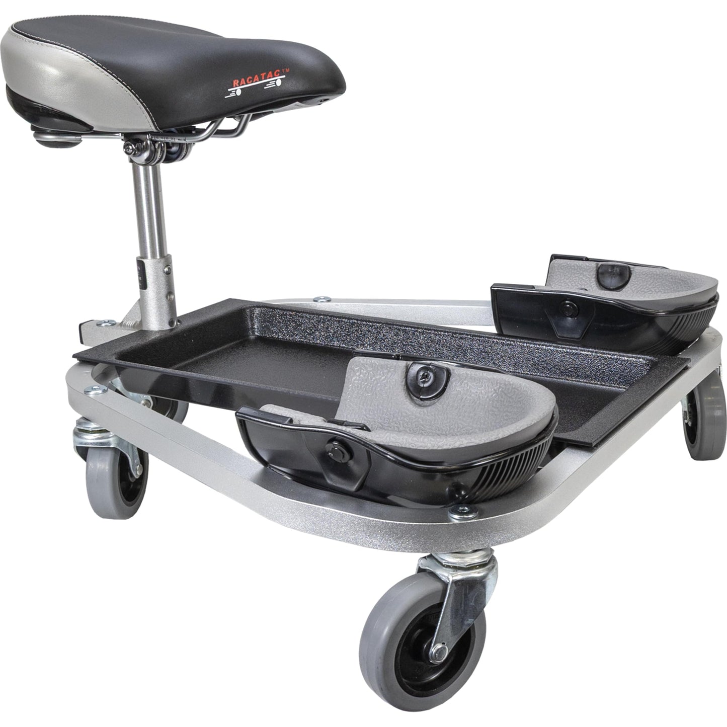 RACATAC Kneeling Sitting Creeper, 2 Inch Casters, Knee Pads, Adjustable Seat, Made in the USA, 01RAC