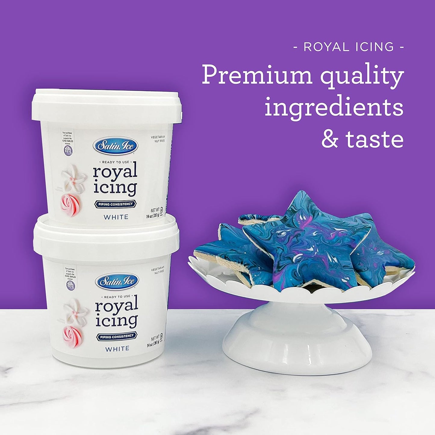 RTU Royal Icing by White - 14oz Pail for Perfect Cake Decorating | Easy to Use