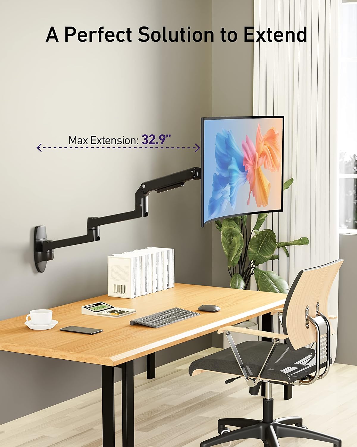 ergounion E6/W6 Extension Arm Only for Monitor Mounts, to Increase Arm Length, Perfect Upgrade for the Series Monitor