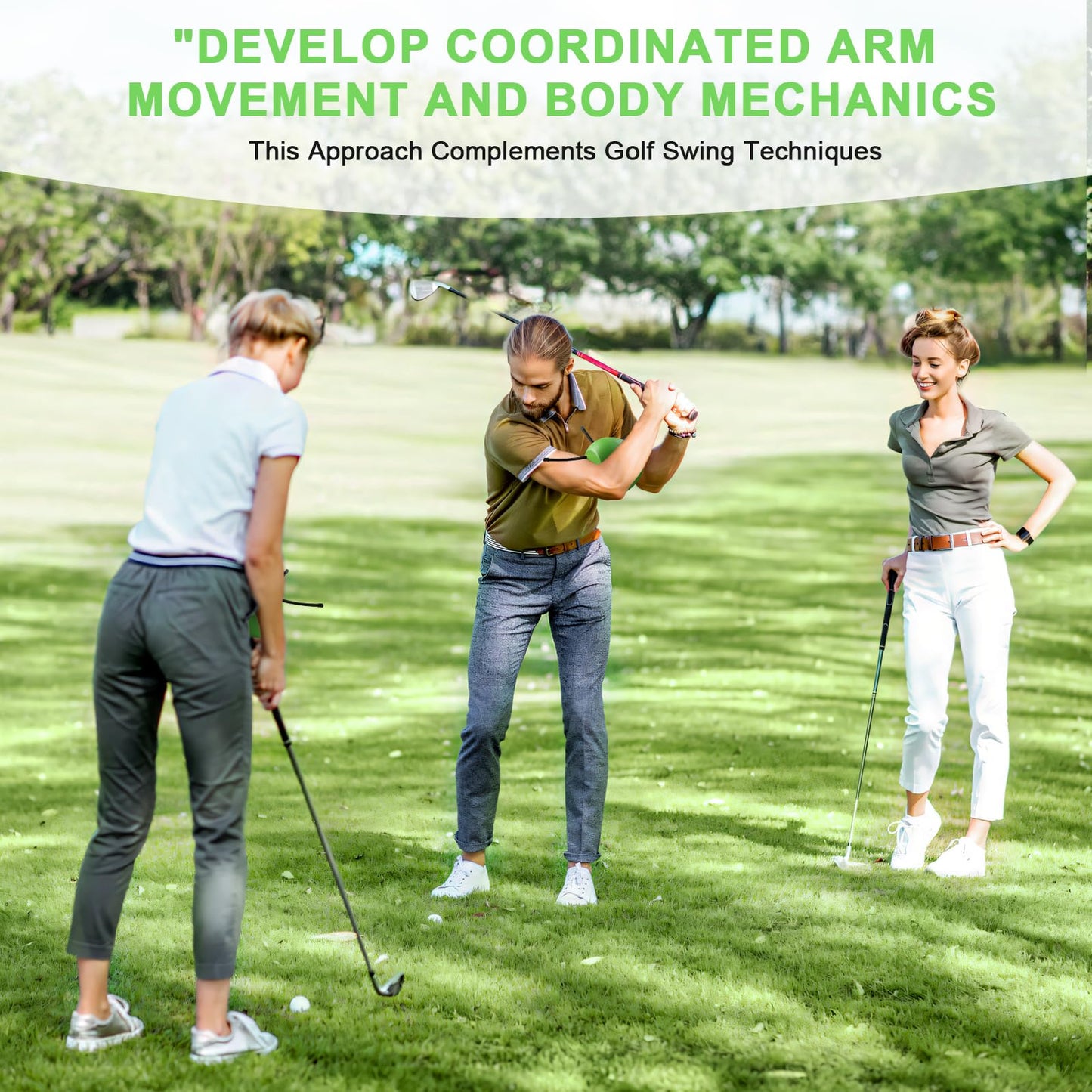 HOMY MART The Connector Golf Training Aid, Golf Swing Trainer for Posture Correction Practice, Golf Swing Training Aid, Golf Training Aids Helps Train Proper Swing Mechanics, Arm Structure