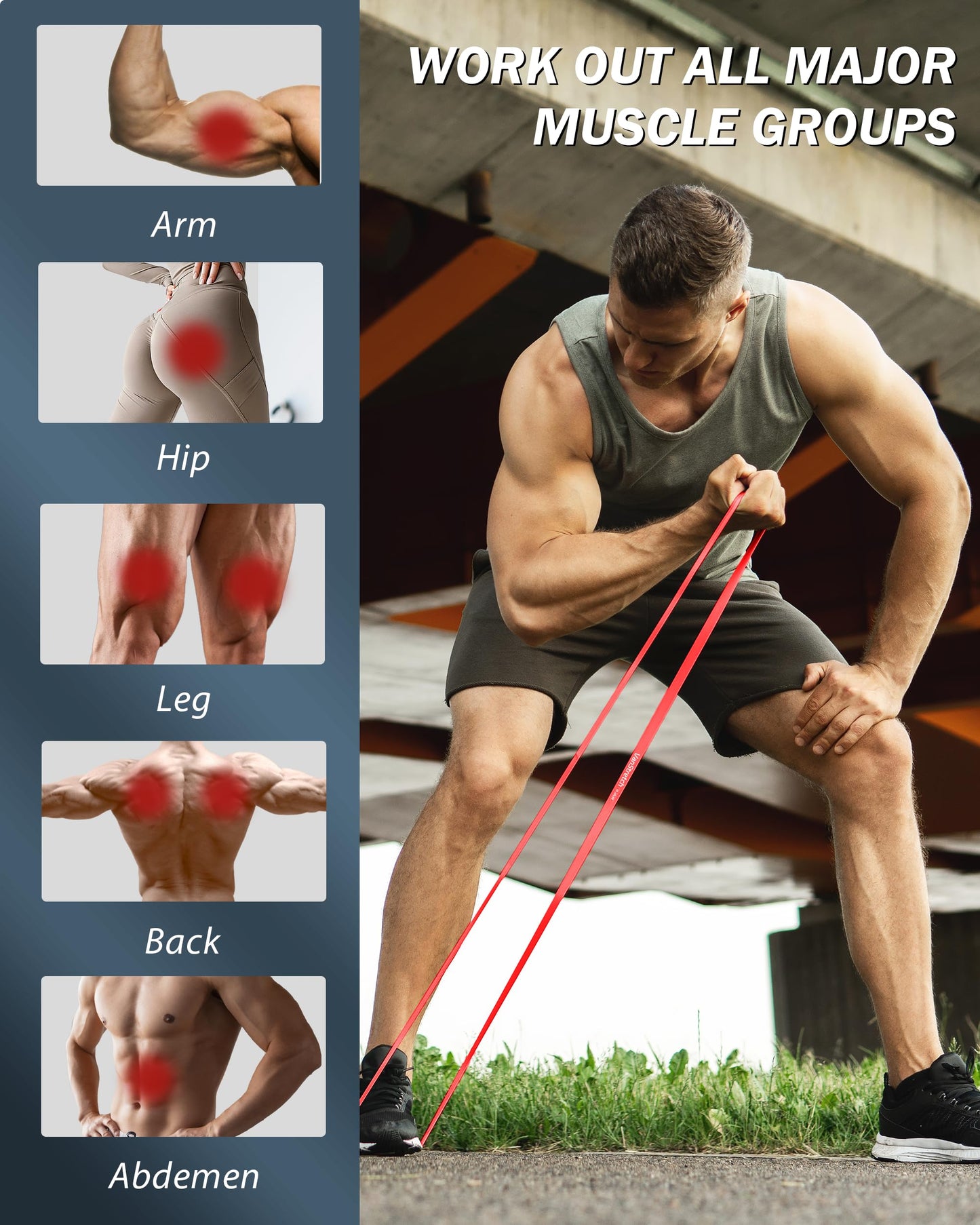 Resistance Bands for Working Out,5-Level Elastic Pull Up Assistance Bands Set for Men & Women,Exercise Bands for Home Workouts,Fitness,Training & Physical Therapy