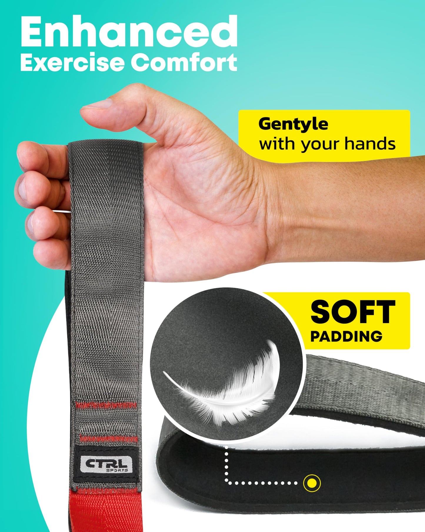 Stretching Strap with Loops - Non Elastic Stretch Band for Physical Therapy, Yoga Strap for Stretching Equipment, Stretch Bands for Exercise and Flexibility - Fascia, Hamstring & Leg Stretcher Belt