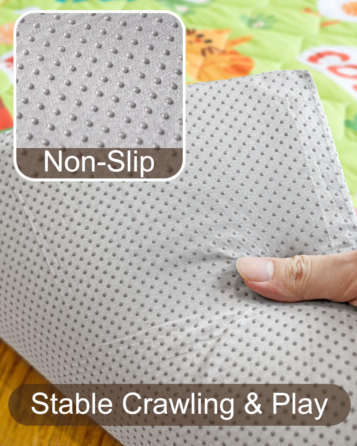 Beavtaens Foam Baby Play Mat 50x50, Removable and Machine Washable Cover, Thicken Cushioning Playmat and Perfect for Playpen, Non-Slip Bottom, Easy to Clean for Infants, Toddlers & Babies(Farm)