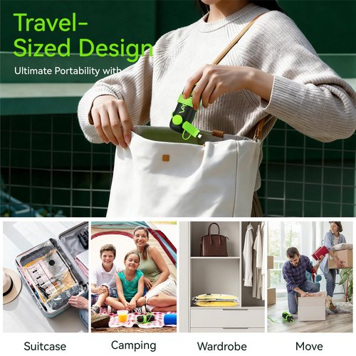 CrazyFeb Vacuum Bags for Travel - USB Electric Pump, 12 Pack Carry-on Size Vacuum Seal Bags for Clothing - Space Saver Vacuum Storage Bags for Luggage, Travel Essentials.