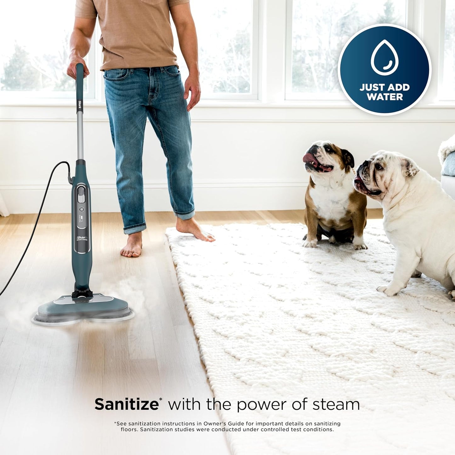 Shark Steam & Scrub Hard Floor Steam Mop - All-in-One Cleaning with 2 Steam Modes & XL Water Tank | Teal S8002BRN