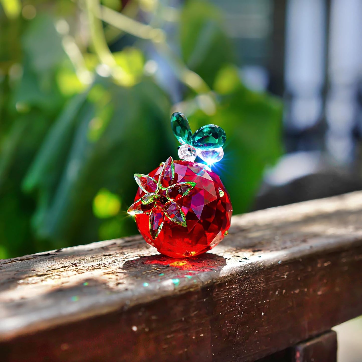 QFkris Crystal Strawberry Figurine - Mini Glass Art Collectible | Perfect Gift for Home Decor & Birthdays