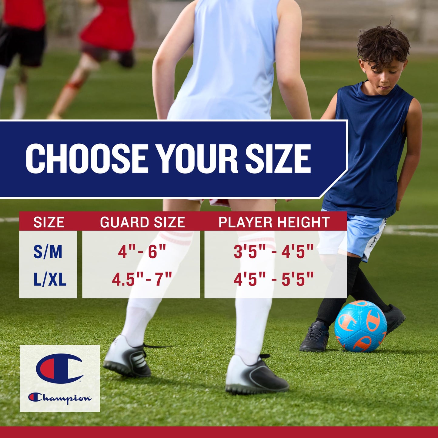 Champion Defender Elite Youth Soccer Shin Guards (S/M, Black), Slip-in Curved Plastic Plate and EVA Foam Interior for a Contoured Fit, for Boys/Girls Soccer Game