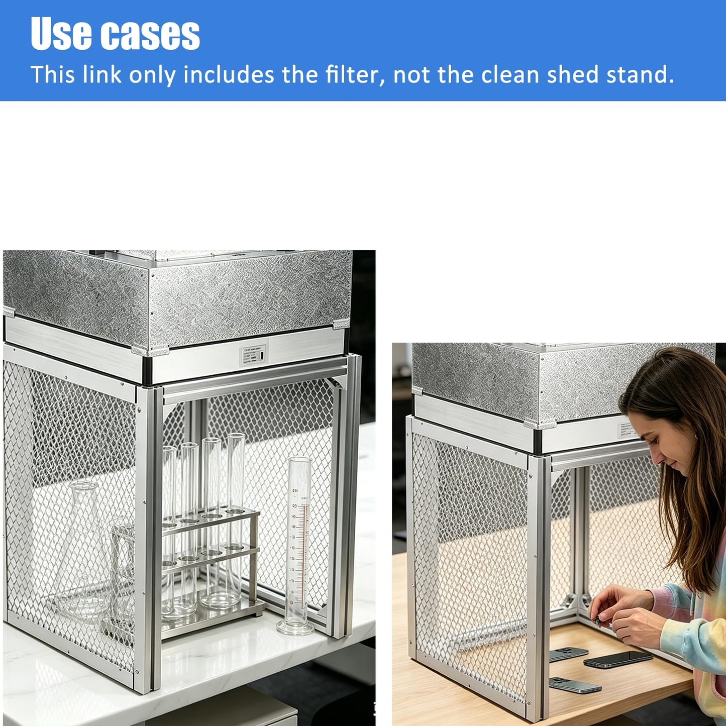 FFU HEPA H14-Filter Laminar Flow Hood Updated FanFilter Unit（Include HEPA Filter）100/ISO Class 5 Cleanroom/Laboratory/Cleanroom/Mushroom Room, Laminar Air Flow Hood(22.6"x22.6"110V)