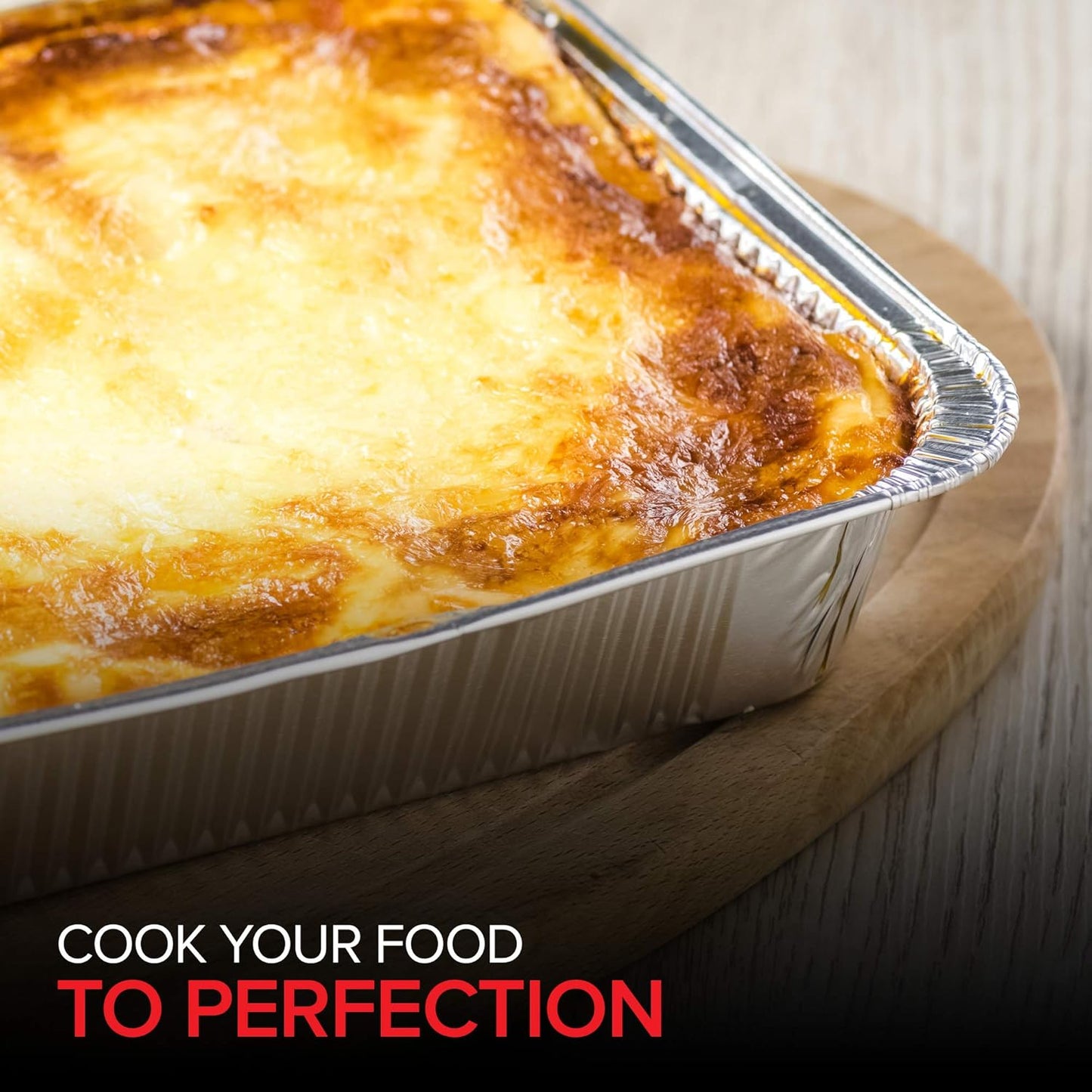 Stock Your Home 8x8 Foil Pans with Lids - 20 Pack of 8-Inch Square Aluminum Baking Containers