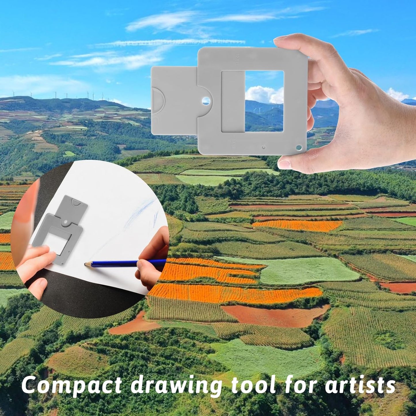 BOHUIZ View Finder, View Catcher with Sliding Mechanism for Photography, Painting, Drawing, Sketching, View Finder