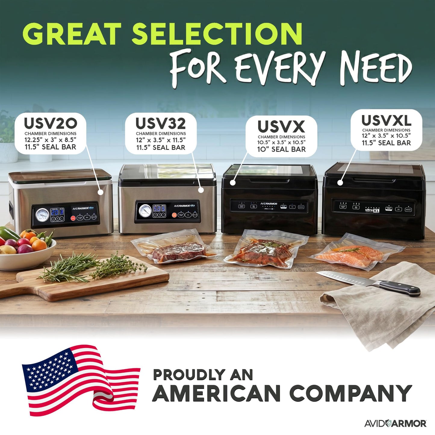 Avid Armor Chamber Vacuum Sealer Machine USV20 Ultra Series for Wet Foods, Meat Vacuum Packing Machine, Compact with 11.5-Inch Vaccum Sealer Bar