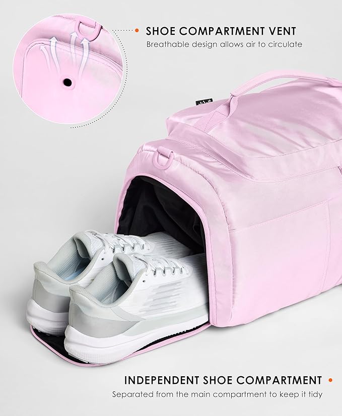 Gym Bag for Women Workout Gym Backpack with Shoe Compartment Sports Duffel Bag Multiple Pockets 30L (Cherry Blossom)
