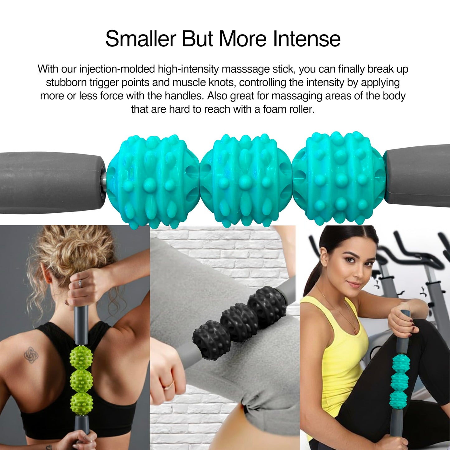 321 STRONG Foam Roller Set with: Hollow Core Roller, Muscle Roller Stick, Stretching Strap, Spikey Ball, Quick Start Guide, Carry Bag, and 4K eBook