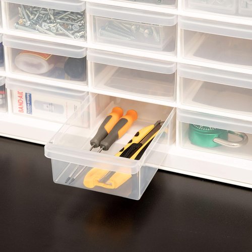 IRIS USA 44-Drawer Storage Cabinet - Stackable Organizer for Screws, Nuts, Bolts & Crafts - White