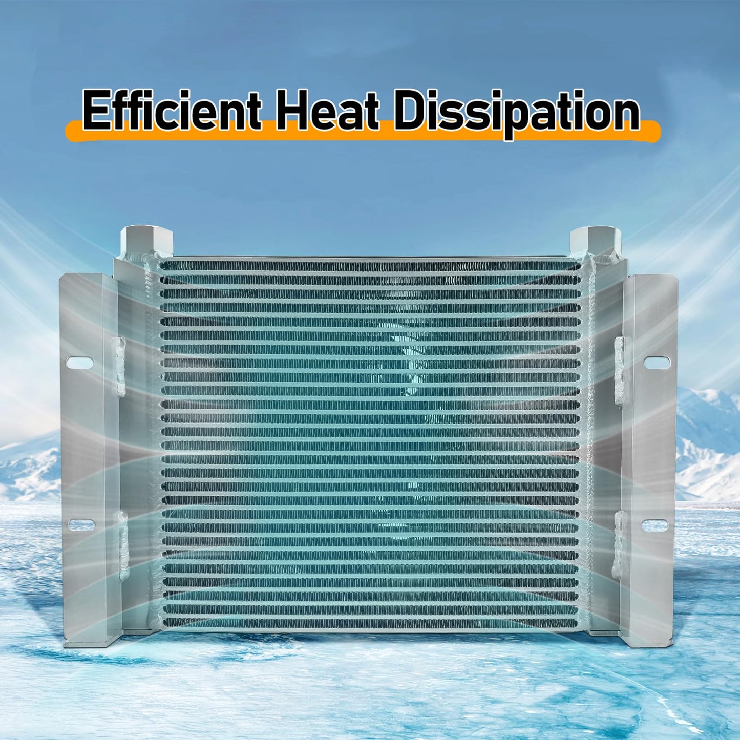 Censeanku AH1417T-CA DC24V 150L/min (40GPM) Hydraulic Oil Cooler Fan 2MPa 120W Hydraulic Air Cooler Air Cooled Oil Radiator Heat Dissipation